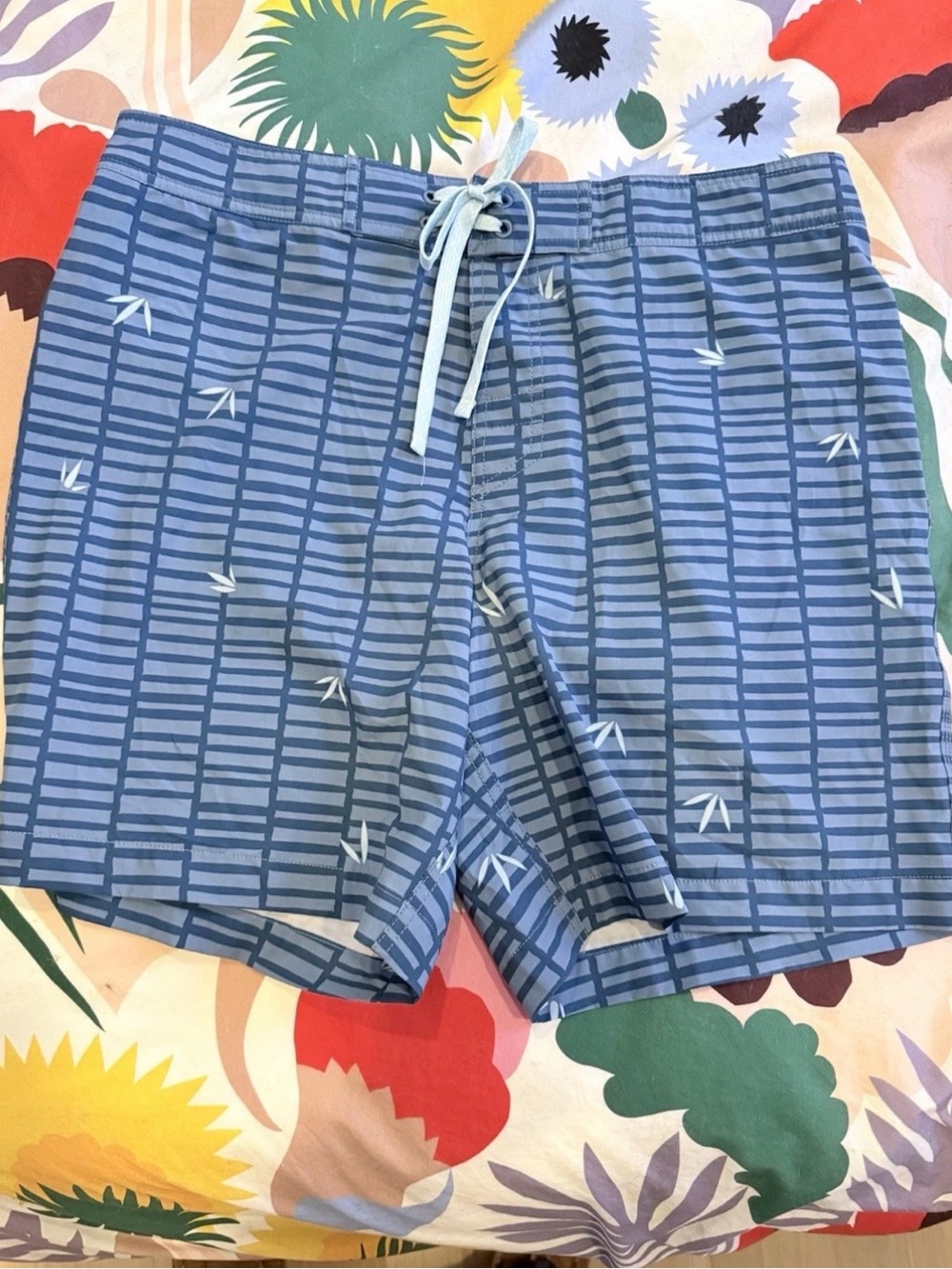 Southern Tide Blue Striped Hybrid Swim Shorts